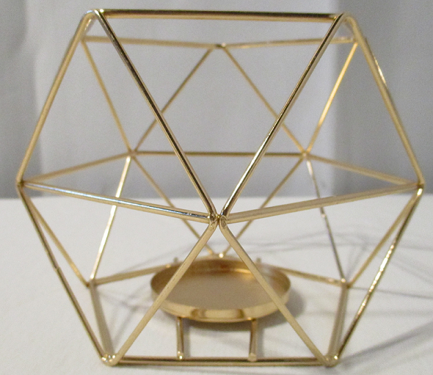 Geometrische Teelichthalter, in Gold, Hochzeitsdekoration, Leihmaterial, Dekorationsverleih