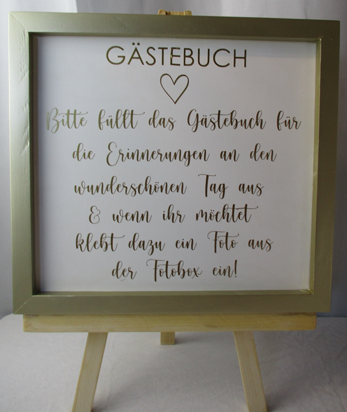 Schild Gästebuch, Hochzeitsdekoration, Dekorationsvermietung