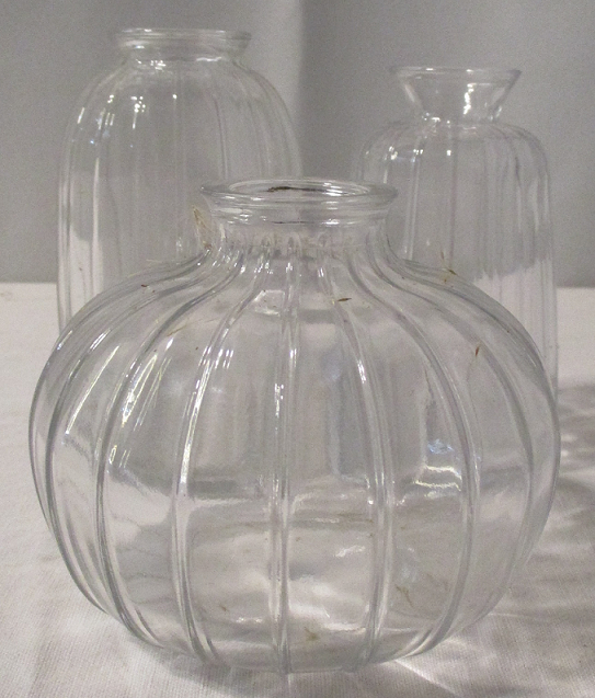 3-er Vintage Vasen, Hochzeitsdekoration, Leihmaterial