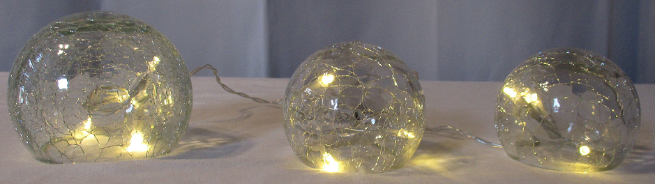 Glaskugeln mit LED; Hochzeitsdekoration, Leihmaterial